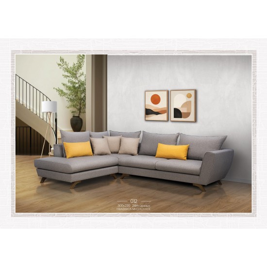 Γωνιακός καναπές ελληνικής κατασκευής 300cm x 220cm