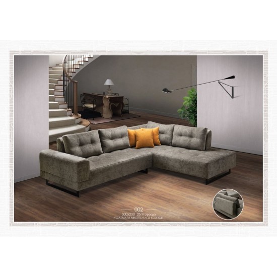 Γωνιακός καναπές ελληνικής κατασκευής 300cm x 230cm 