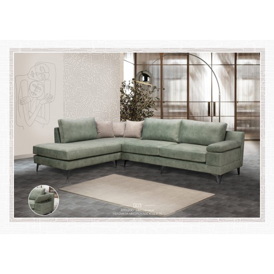 Γωνιακός καναπές ελληνικής κατασκευής 300cm x 230cm 