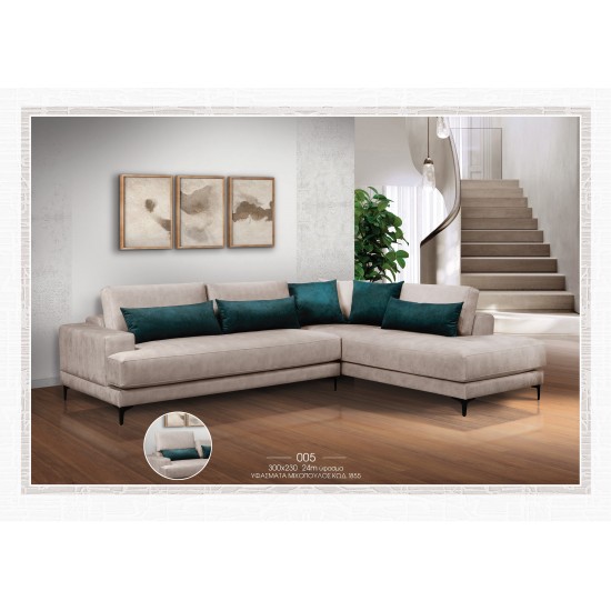 Γωνιακός καναπές ελληνικής κατασκευής 300cm x 230cm 