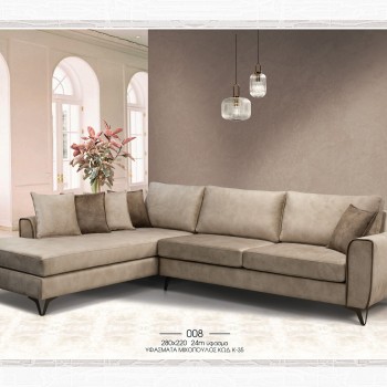 Γωνιακός καναπές ελληνικής κατασκευής 280cm x 220cm 