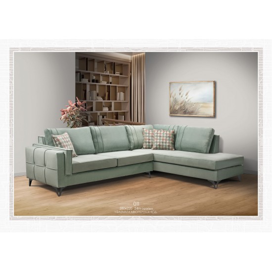 Γωνιακός καναπές ελληνικής κατασκευής 280cm x 220cm