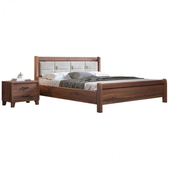 Κρεβάτι ξύλινο διπλό Ν16Δ με ύφασμα