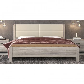 Κρεβατοκάμαρα ξύλινη με ύφασμα Ν45Δ σταχτί