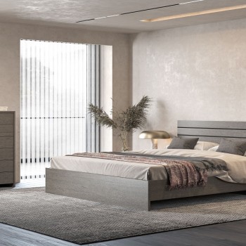 Κρεβάτι ξύλινο Ν1 σκούρο δρυς