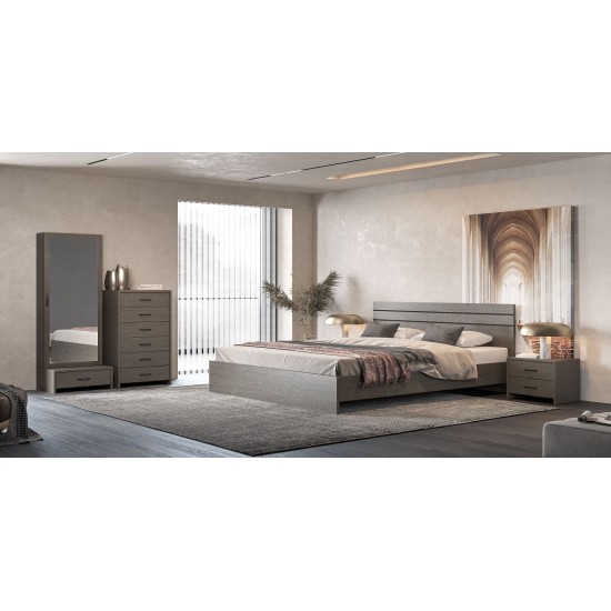 Κρεβάτι ξύλινο Ν1 σκούρο δρυς