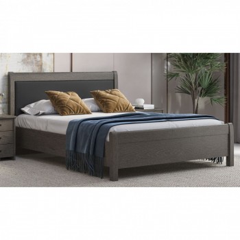 Κρεβατοκάμαρα ξύλινη με ύφασμα Ν26Α σκούρο δρυς