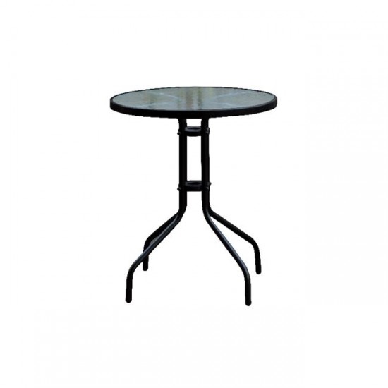 BALENO Τραπέζι μεταλλικό μαύρο Φ60cm