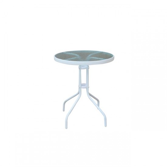 BALENO Τραπέζι μεταλλικό λευκό Φ60cm