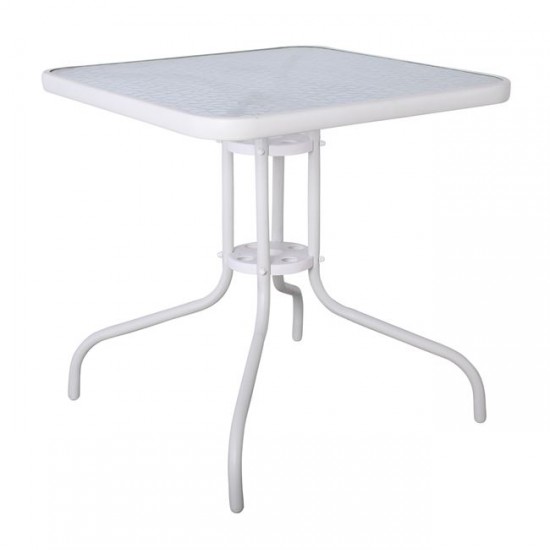 BALENO Τραπέζι μεταλλικό λευκό 70cm x 70cm 