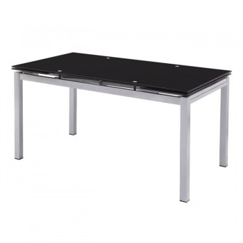 Γυάλινο τραπέζι 110cm x 70cm + 2 x 30cm ανοιγόμενο