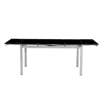 Γυάλινο τραπέζι 110cm x 70cm + 2 x 30cm ανοιγόμενο
