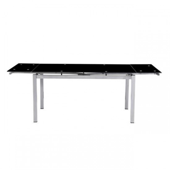 Γυάλινο τραπέζι 110cm x 70cm + 2 x 30cm ανοιγόμενο