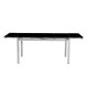 Γυάλινο τραπέζι 110cm x 70cm + 2 x 30cm ανοιγόμενο