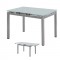 Γυάλινο τραπέζι 110cm x 70cm + 2 x 30cm ανοιγόμενο
