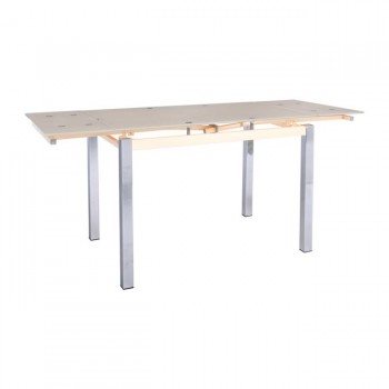 Γυάλινο τραπέζι 110cm x 70cm + 2 x 30cm ανοιγόμενο