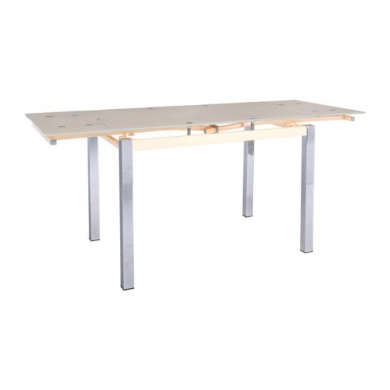 Γυάλινο τραπέζι 110cm x 70cm + 2 x 30cm ανοιγόμενο