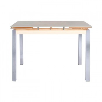 Γυάλινο τραπέζι 110cm x 70cm + 2 x 30cm ανοιγόμενο