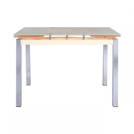 Γυάλινο τραπέζι 110cm x 70cm + 2 x 30cm ανοιγόμενο