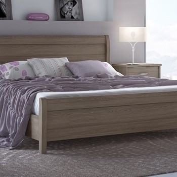 Laminated king size bed with solid wood
