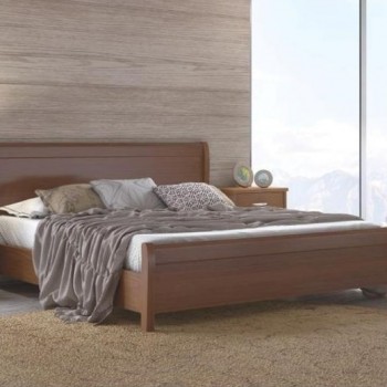 Laminated king size bed with solid wood 