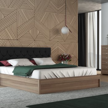 Laminated king size bed with storage