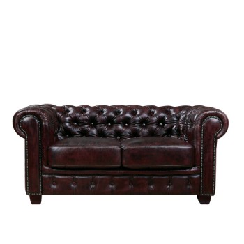 2seat chesterfield leather sofa