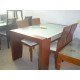 Dinning set with crystal table and 4 chairs