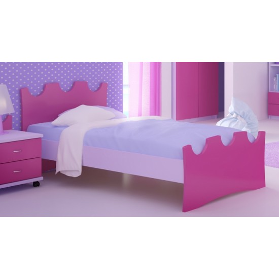 Κρεβάτι μονό παιδικό ξύλινο λουστραριστό σε πολλά χρώματα ΚΟΥΦΟΝΗΣΙΑ 1 