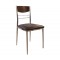 Inox καρέκλα κουζίνας με ξύλινη πλάτη και τεχνόδερμα στο κάθισμα εισαγωγής