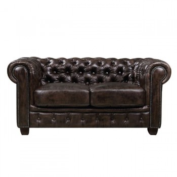 2seat chesterfield leather sofa