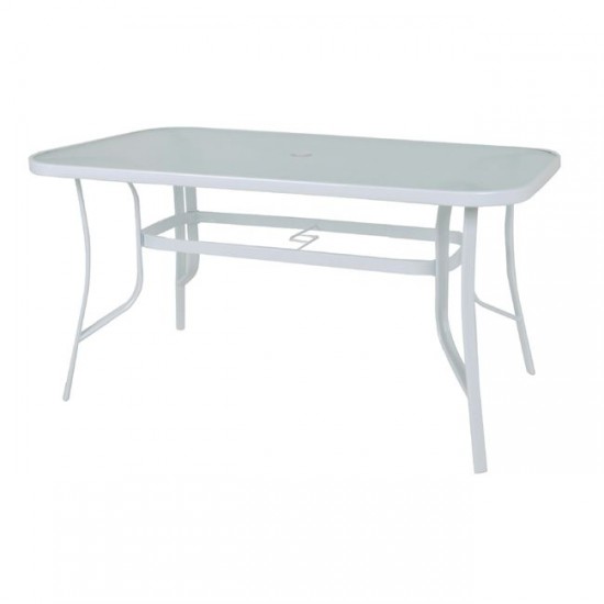 RIO τραπέζι μεταλλιικό λευκό 150cm