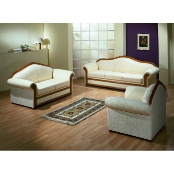Round set of wooden sofas
